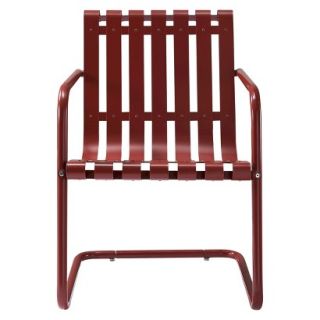 Gracie Metal Retro Patio Spring Chair   Red