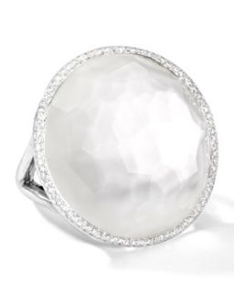 Stella Large Lollipop Ring in Mother of Pearl Doublet with Diamonds   Ippolita  