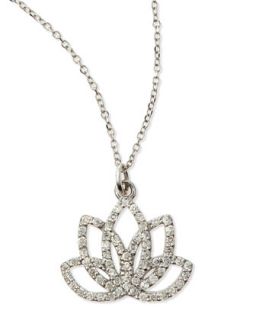 Diamond Lotus Flower Necklace   KC Designs   White gold