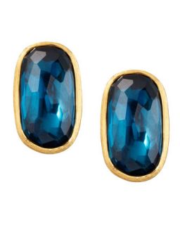 Murano 18k London Blue Topaz Stud Earrings, 20mm   Marco Bicego   Blue (18k ,