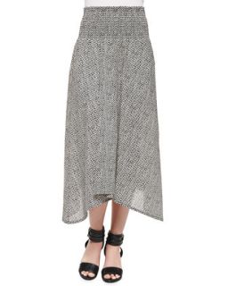 Womens Bandini Print Full Length Skirt   Eileen Fisher   Black/White (M