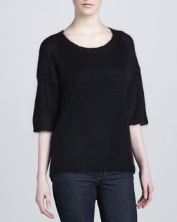 Womens Half Sleeve Sweater   Halston Heritage   Black (X SMALL)
