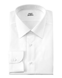 Mens White on White Micro Diamond Dress Shirt   Fray   White (17 1/2L)