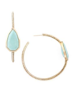 Turquoise Cathedral Hoop Earrings   Stephen Dweck   Turquoise/Blue