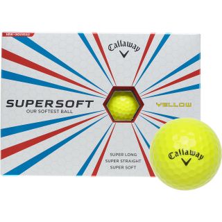 CALLAWAY Supersoft Golf Balls   Yellow   12 Pack, White/magenta/blue