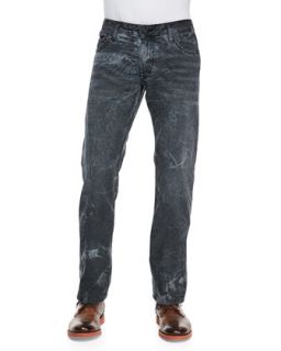 Mens Orlando Wash Navy Marble Denim Jeans   Robins Jean   Dark blue (42)