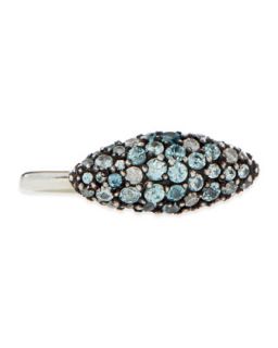 Sterling Silver Pave Blue Zircon & Diamond Marquise Ring   Alexis Bittar Fine  
