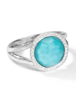 Stella Mini Lollipop Ring in Turquoise Doublet with Diamonds, 0.15ctw  