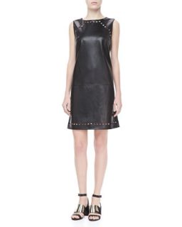 Womens Dot Cutout Leather Dress, Black   Escada   Black (38)