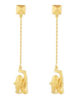 Golden Pisces Zodiac Earrings   Valentino   Gold