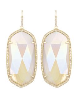 Large Pave Trim Iridescent Agate Drop Earrings   Kendra Scott Luxe  