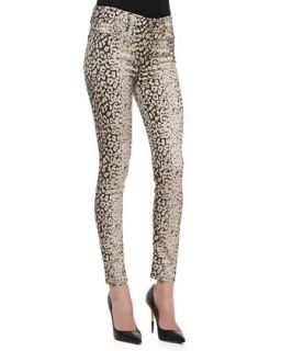 Womens The Skinny High Waist Leopard Print Pants   7 For All Mankind   Mixed
