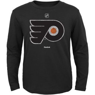 REEBOK Youth Philadelphia Flyers Distressed Logo Long Sleeve T Shirt   Size Xl,