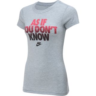 NIKE Womens As If Short Sleeve T Shirt   Size Small, Dk.grey Heather