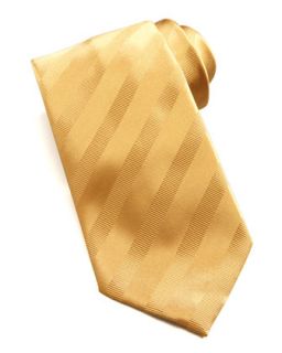 Mens Tonal Stripe Silk Tie, Gold   Brioni   Gold