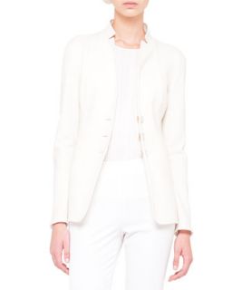 Womens Reversible Three Button Jersey Jacket   Akris   Shore ivory (34/4)