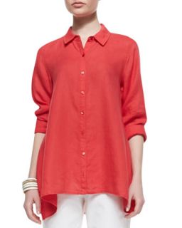 Womens Handkerchief Linen Boxy Shirt   Eileen Fisher   White (XS (2/4))