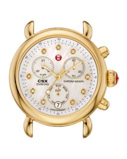 CSX 36 Diamond Dial Chronograph Watch Head, Golden   MICHELE   Gold