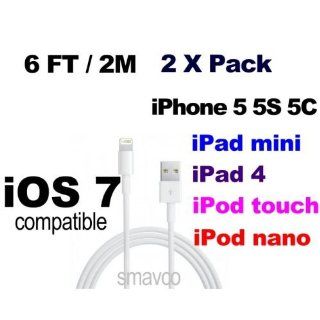 Apple Lightning to USB Cable with 8 Pin Lightning Connector Supplied    Quantity of 4 Cables, Having 6ft / 2m Long   Color (White) for Apple Devices Ipod Nano 7th Computers & Accessories