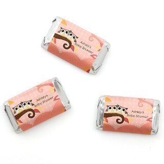 Owl Girl   Look Whooo's Having Twins   20 Personalized Mini Candy Bar Wrapper Sticker Labels Baby Shower Favors Toys & Games