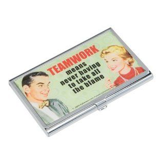 Teamwork means never having to take all the blame Business Card ID Case  Business Card Holders 