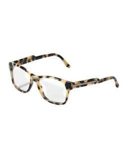 Oversized Square Frame Fashion Glasses, Gray Tortoise   Stella McCartney   Grey