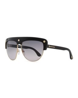 Liane Large Square Sunglasses, Black   Tom Ford   Shiny black (LARGE )