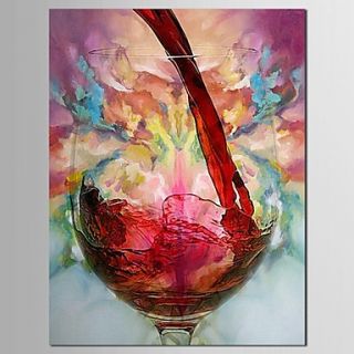 Hand Painted Oil Painting Still Life Red Wine And Bottle with Stretched Frame