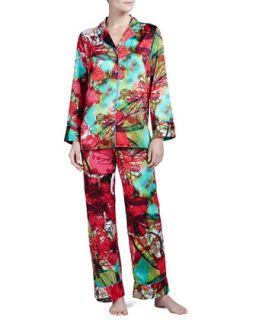 Womens Madame Ning Satin Pajamas   Natori   Multi (X SMALL)