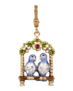 Lucy & Carl Lovebirds Charm   Jay Strongwater   Multi colors