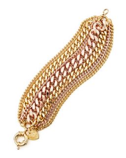 Mixed Metal Chain Bracelet, Yellow/Rose   Giles & Brother   Rose gold