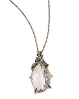 Quartz Teardrop Pendant Necklace with Claw Diamonds   Alexis Bittar Fine  