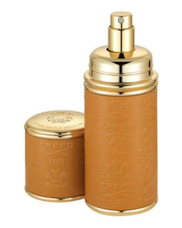 Logo Etched Leather Atomizer, Gold/Camel   Creed   Gold