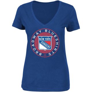 MAJESTIC ATHLETIC Womens New York Rangers The Draft Short Sleeve T Shirt  
