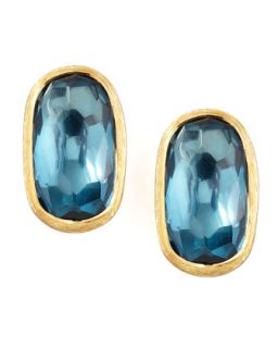 Murano 18k London Blue Topaz Stud Earrings, 15mm   Marco Bicego   Blue (15mm ,