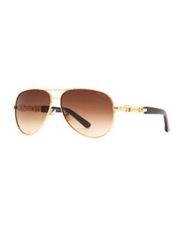 Reese Chain Temple Aviator Sunglasses, Rose Gold   Jimmy Choo   Rose gold