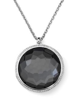 Stella Pendant Necklace in Hematite & Diamonds 16 18   Ippolita   Silver