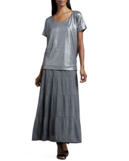Tiered Maxi Skirt, Womens   Eileen Fisher   Ash (1X (14/16))