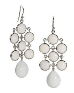 Juliette Chandelier Earrings, White Agate   Elizabeth Showers   White