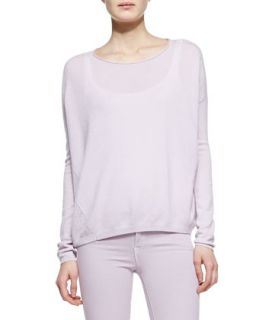 Womens Cashmere Perforated Back Sweater, Wisteria   Vince   Wisteria (SMALL)