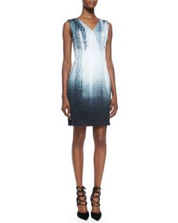 Womens Arvis Sleeveless Python Print Dress   Elie Tahari   Black (6)
