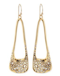 Golden Pave Crystal Drop Earrings   Alexis Bittar   Gold