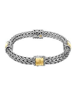 Classic Chain Palu Silver Bracelet with Gold Stations   John Hardy   Silver/Gold