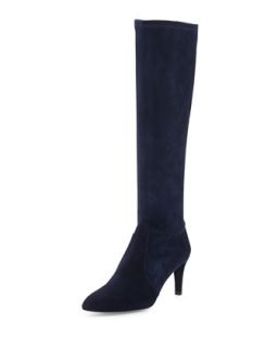 Coolboot Stretch Suede Boot, Nice Blue (Made to Order)   Stuart Weitzman   Nice