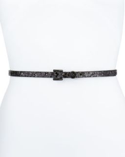 13mm Glittered Logo Belt, Black   MICHAEL Michael Kors   Black black (LARGE)