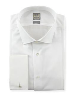 Mens Textured Bib Tuxedo Shirt, White   Ike Behar   White (15 1/2R)