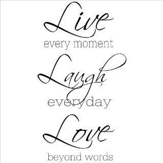 Live Every Moment Laugh Everyday Love Beyond Words (Large) wall sayings vinyl lettering home decor decal stickers quotes appliques art  
