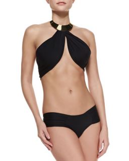 Womens Sally Crossover Halter Bikini   OYE Swimwear   Black (X SMALL)