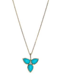 Mariposa 18k Gold Mini Pendant Necklace   Elizabeth Showers   Turquoise (18k )