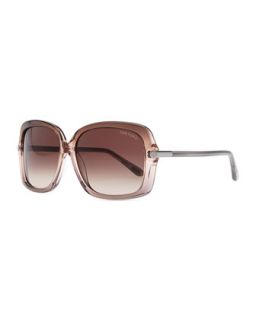 Plastic Square Sunglasses, Pink   Tom Ford   Pink